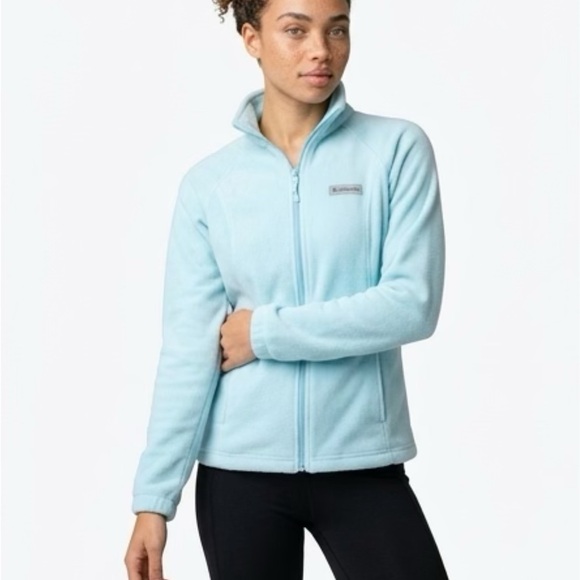 Columbia Jackets & Blazers - Columbia Women's Pale Blue Full-Zip Teddy Fleece Jacket